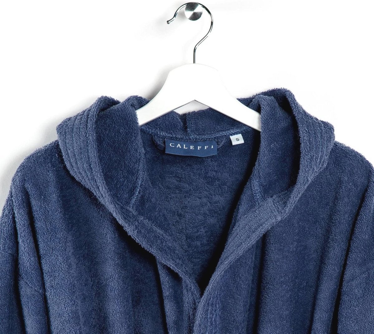Badjas met capuchon van katoen in indigo - comfortabel en luxueus