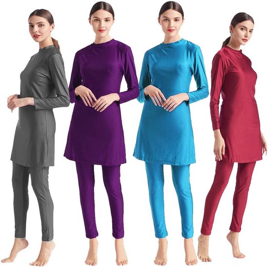 seafanny Women 3 Pieces Muslim Swimwear Full Cover Hijab Burkini Modest Swimsuit
