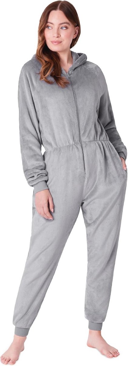 Zachte Fleece Onesie Dames - Comfortabele Nachtkleding en Loungewear in Maten S-XL