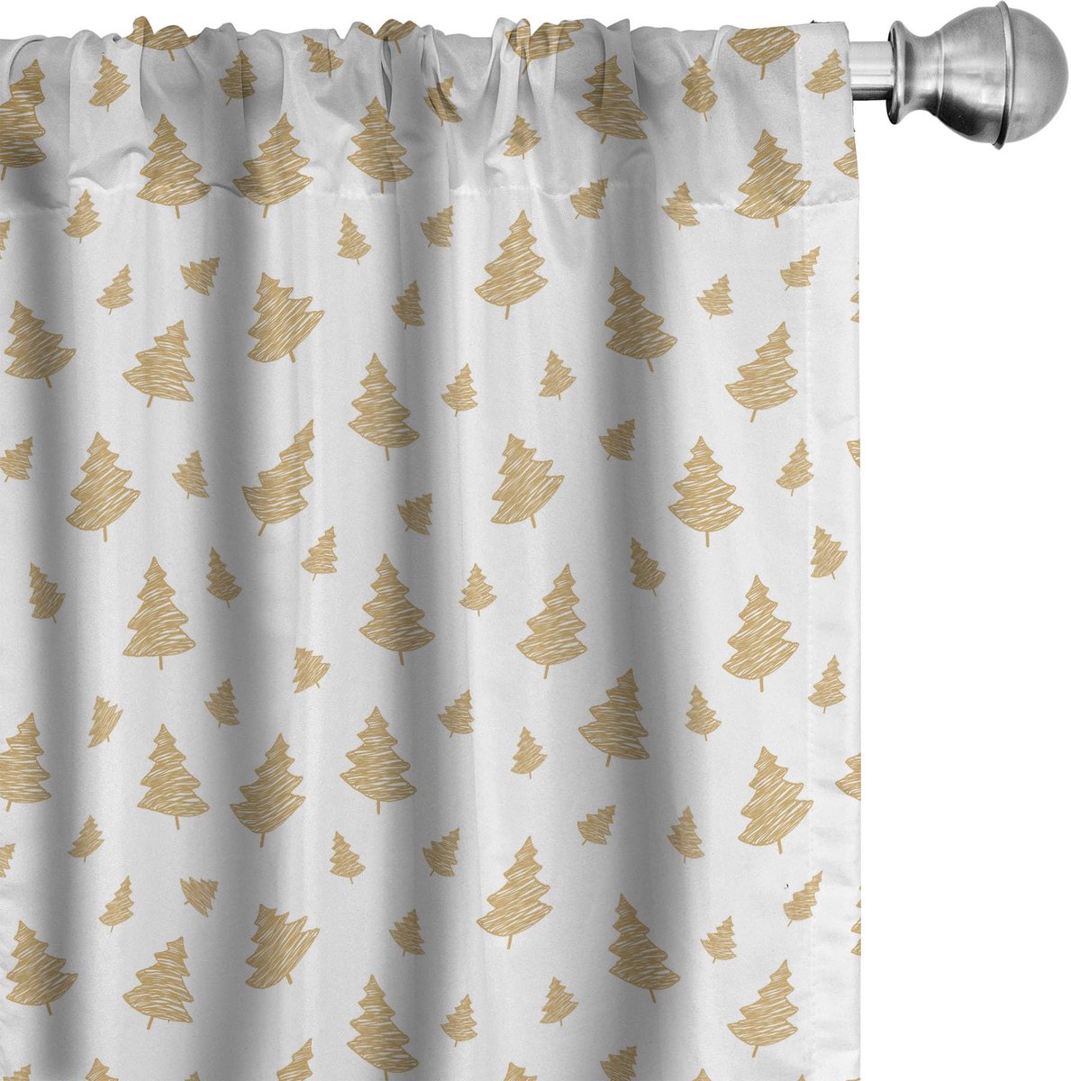 ABAKUHAUS Bosgordijnen – 2x75x245 cm – Microvezel – Lichtdempend – Lichtbruin & Wit Hellbruin