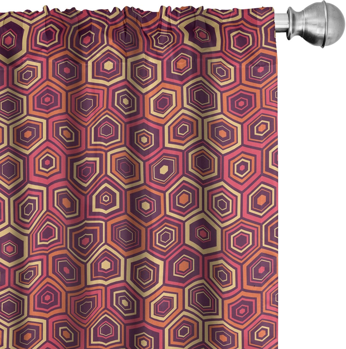ABAKUHAUS Abstrakt Voorhangen – 2x75x225 cm – microvezel – multikleurig Burnt Sienna Multicolor