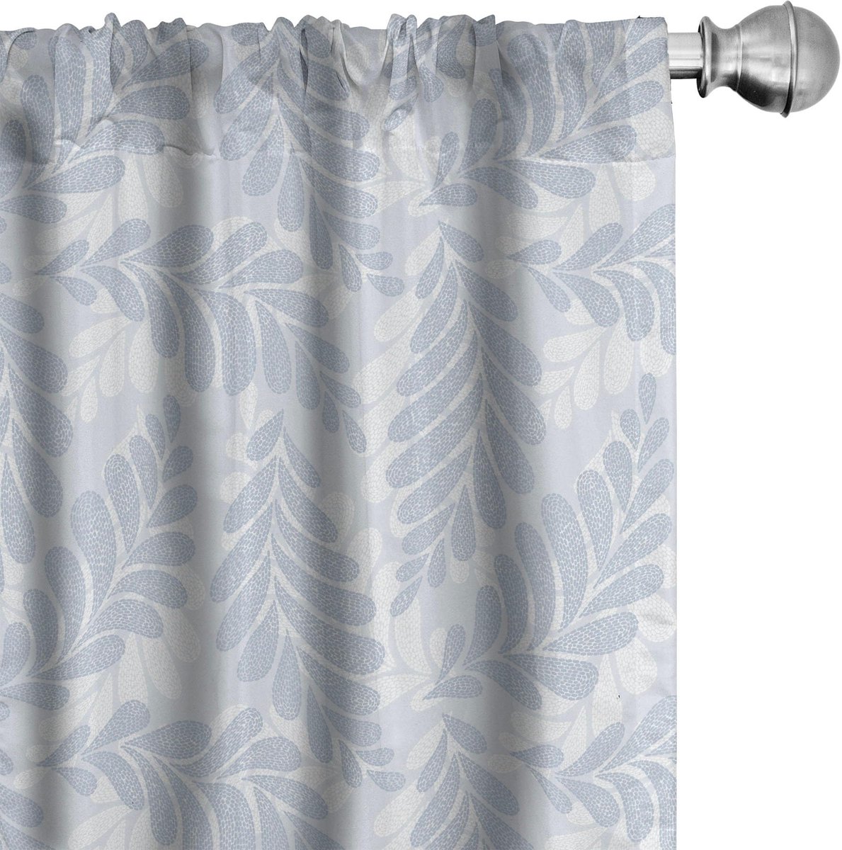 ABAKUHAUS gordijnen – 2-delige set 75 x 245 cm – Botanik Pastel Ciel Blau Weiß