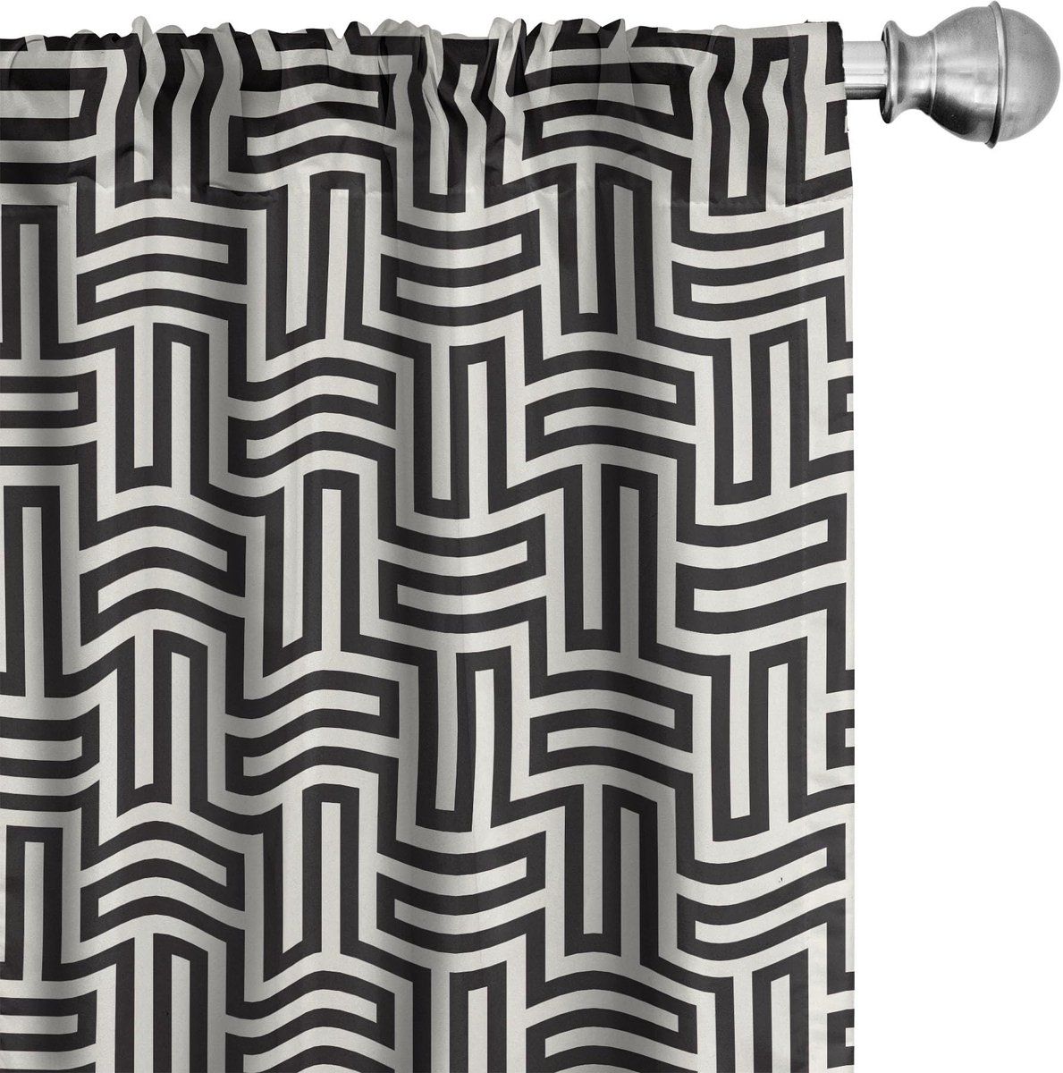 ABAKUHAUS Abstrakt gordijnen – 2x75x175 cm – microvezel – halfdonkerend – Eierschaal/Koksgrauw
