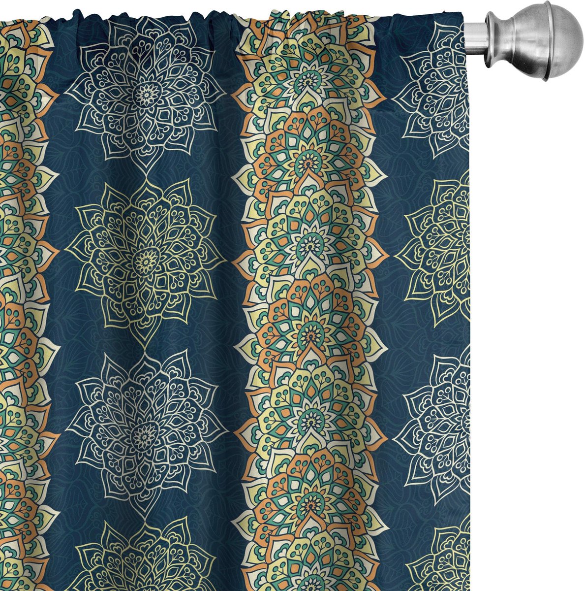 ABAKUHAUS 2x75x245 cm Gordijnen – Mikrofaser, Meerkleurig, Halverduisterend Mehrfarbig