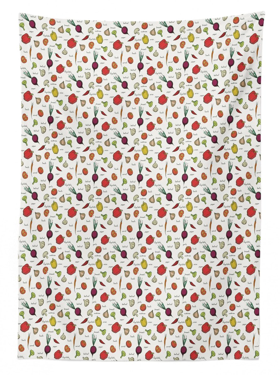 ABAKUHAUS Tafelkleed met groenten 140x170 cm – multicolor, wasbaar
