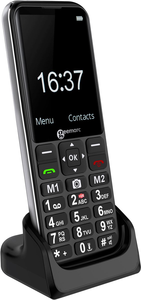 Geemarc, Telefoon voor senioren Geemarc SOS-knop Hoortoestelcompatibel, Zwart