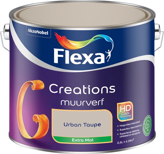Flexa Creations - Muurverf Extra Mat - Urban Taupe - 2,5 liter