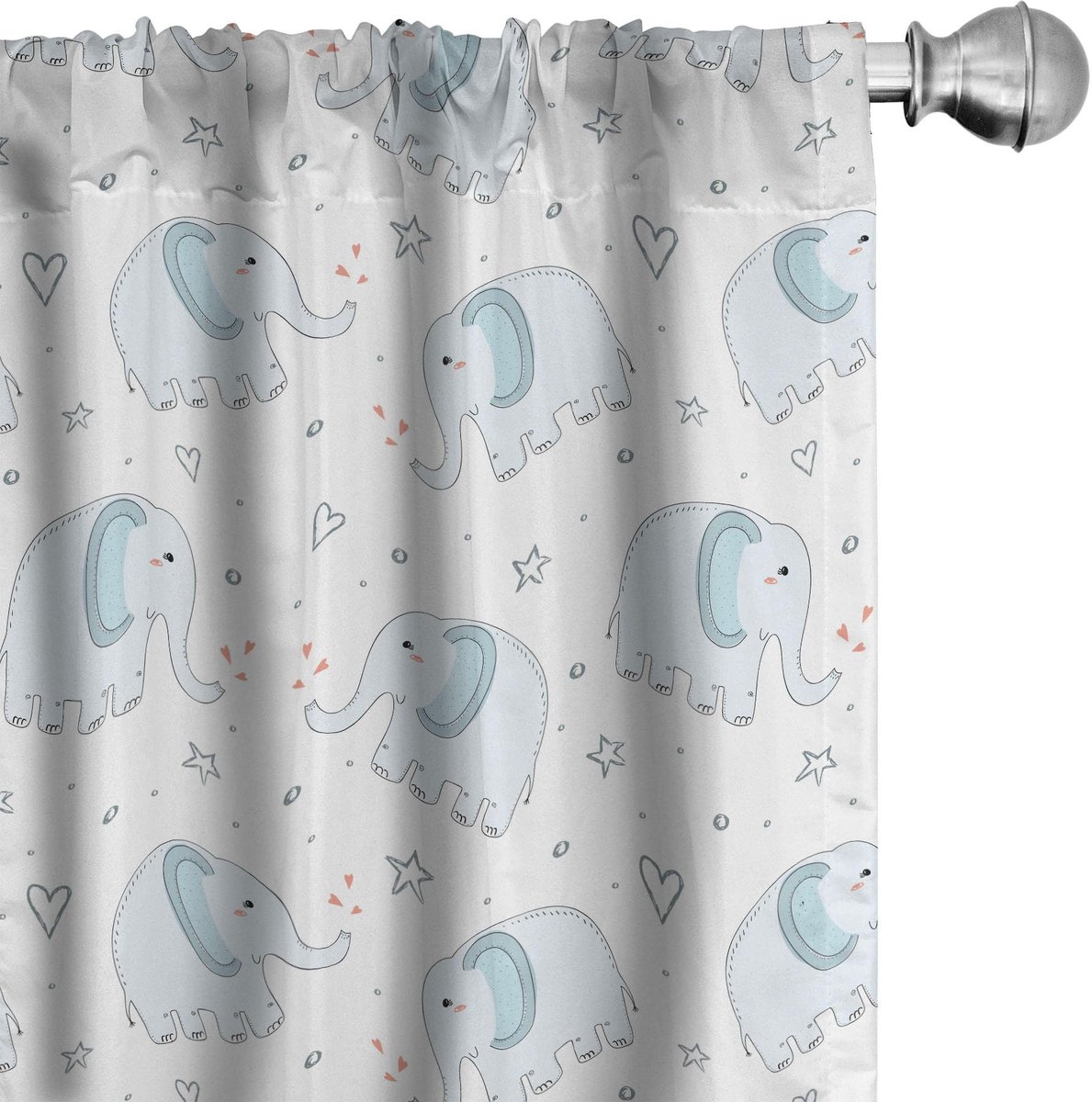 ABAKUHAUS Olifantengordijnen – 2-delig – microvezel – halfverduisterend – babyblauw