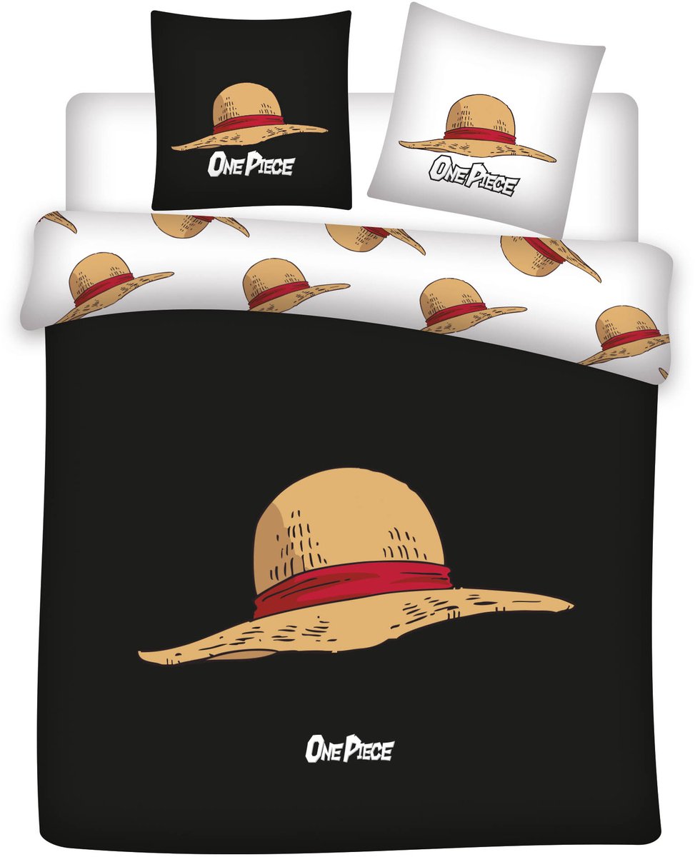 One Piece Hat dubbel, dubbele dekbedhoes 240×220cm, 65x65 cm