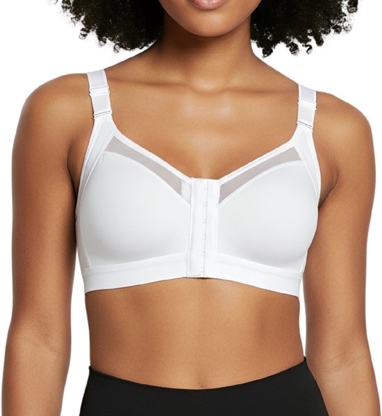 BH correcteur à fermeture frontale - Taille L - Wit - Soutien-gorge correcteur Push -up - Soutien-gorge sans armatures - Soutien- BH post-opératoire - Soutien-gorge Magic - BH Comfort - BH -gorge de maintien - Soutien-gorge femme