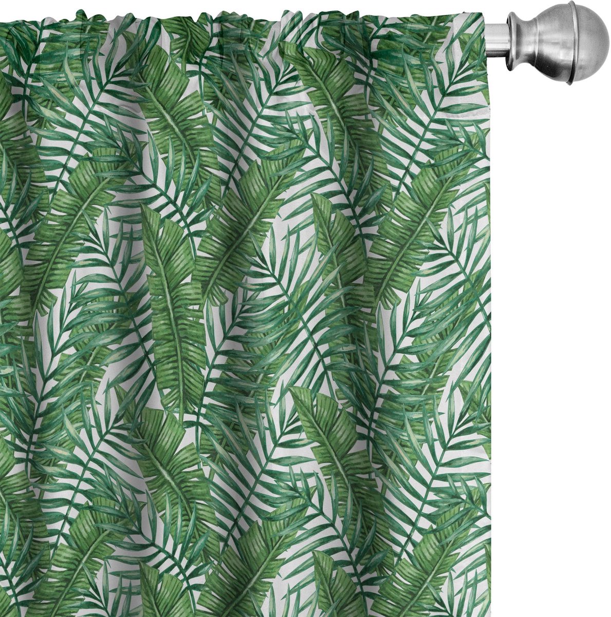 ABAKUHAUS Jungle Leaves – Gordijnen – 2-delige set 75×245 cm, microvezel Mehrfarbig