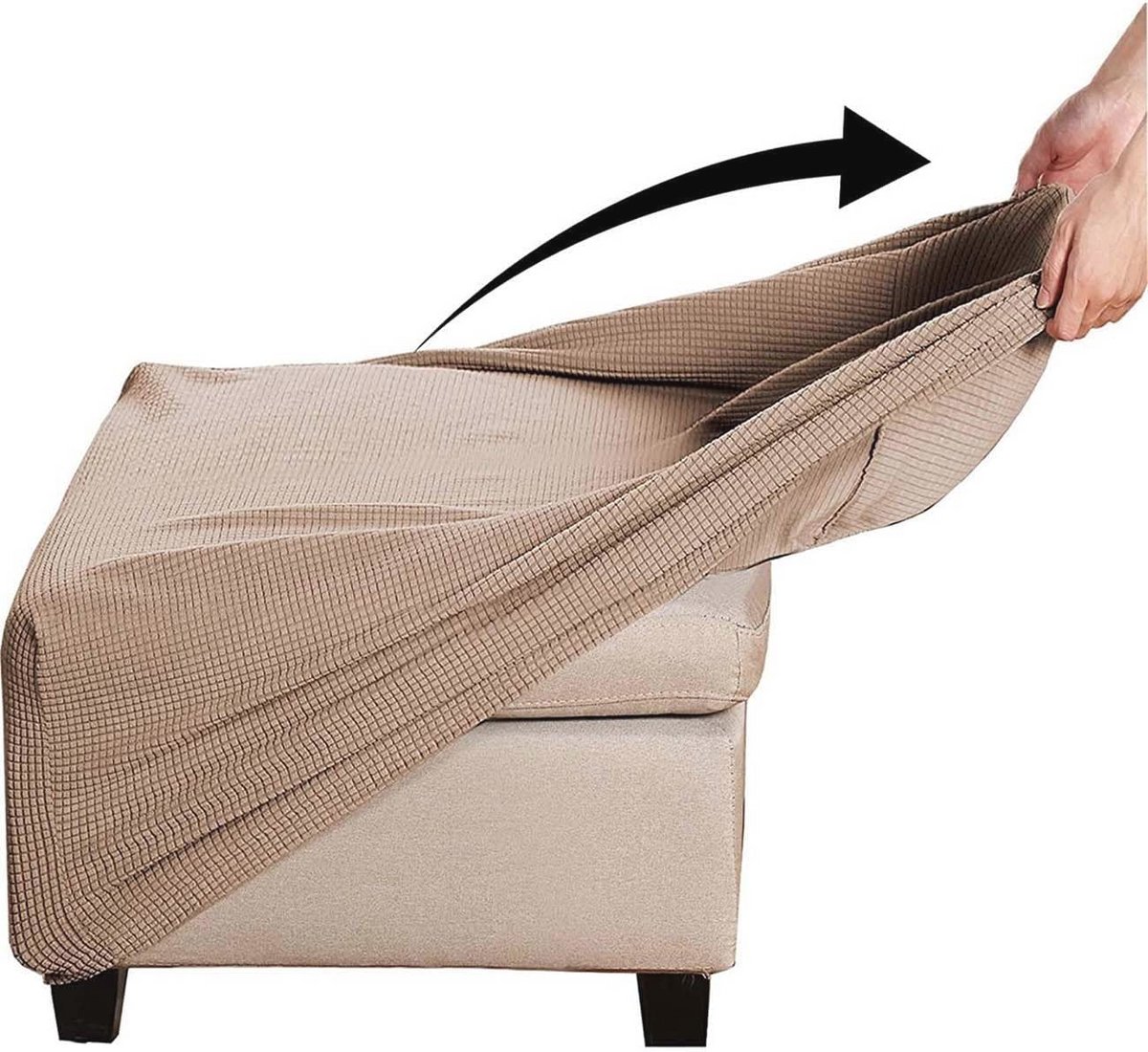 Rekbare Poef Hoes 50x50cm - Bescherming voor je Voetenbank, Wasbaar en Antislip