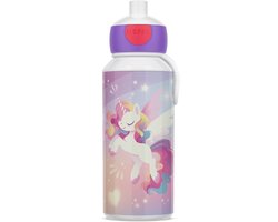 Mepal Pop-up drinkfles Campus - 400 ml - Sluit goed af - Drinkbeker voor kinderen - Unicorn Glow