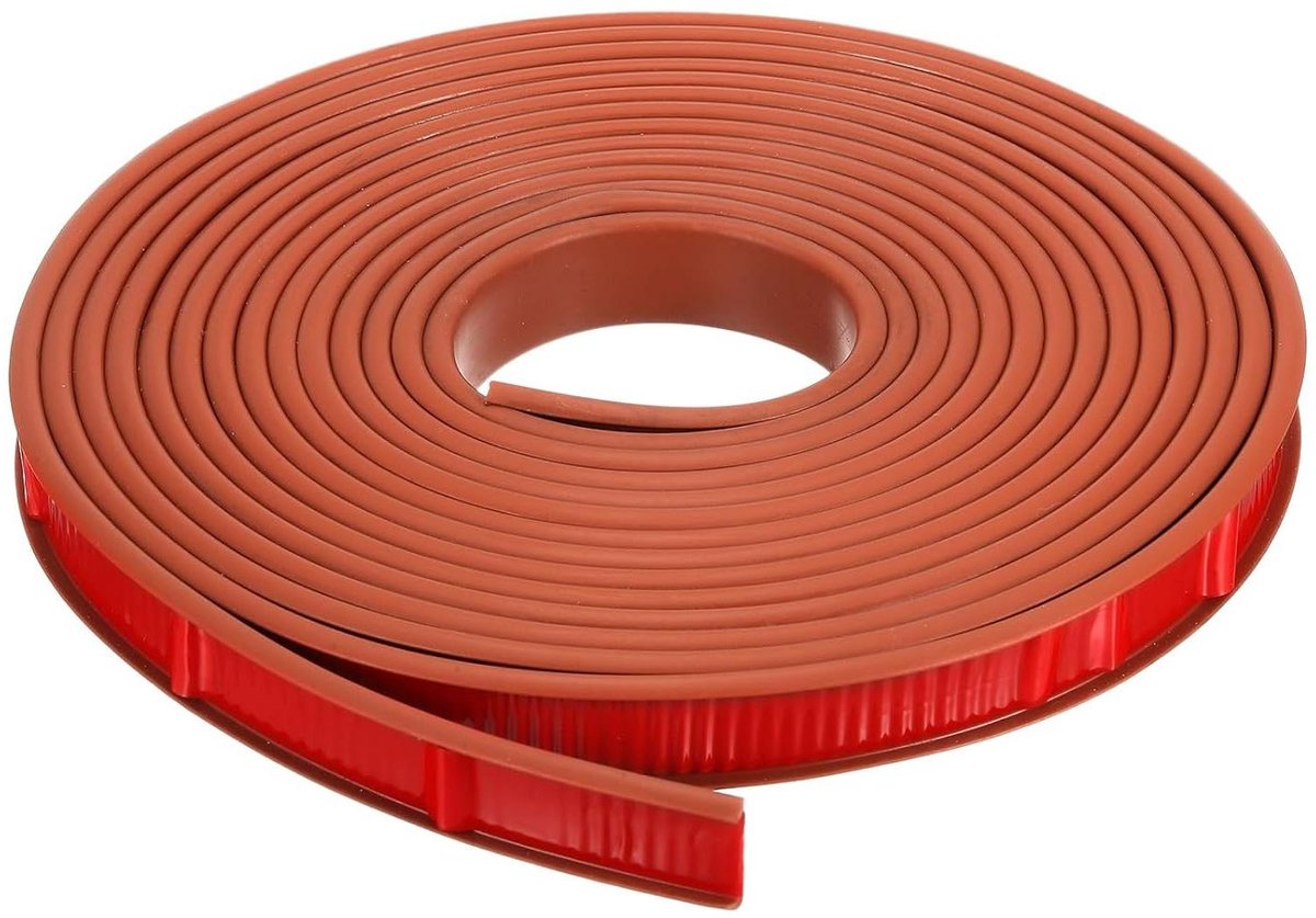 Allecta - U-vormige meubelrandbeschermer voor kasttafelplanken 18 mm bruin - zelfklevend - TPE flexibel - fineerrandafwerking - 16,4 ft