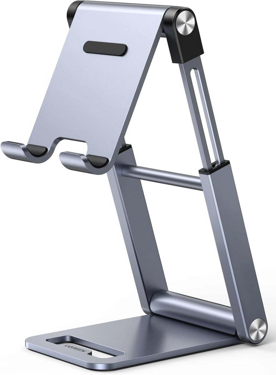 Tablethouder voor Bureau of Tafel - Verstelbare Tablet Stand in Grijs