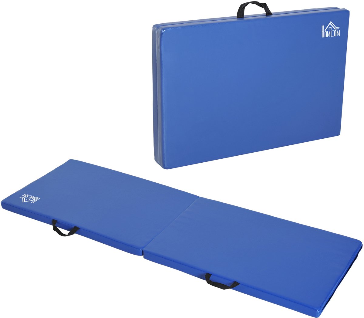 HOMCOM-Gymnastiekmat-Imitatieleer-180x60x5cm-Blauw