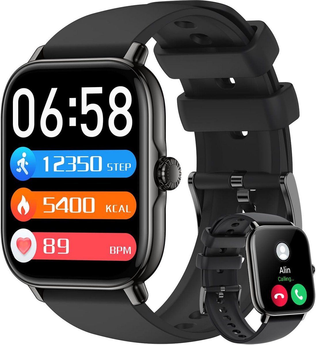 Smartwatch Dames Heren - Bellen/Beantwoorden, 1.94" Touchscreen, Fitness Tracker met Hartslag, Zuurstof & Slaapmonitoring - IP68 Waterdicht
