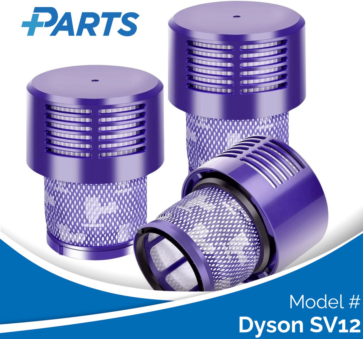 Dyson SV12 Filters (3 Stuks, Plus.Parts® alternatief voor 969082-01)