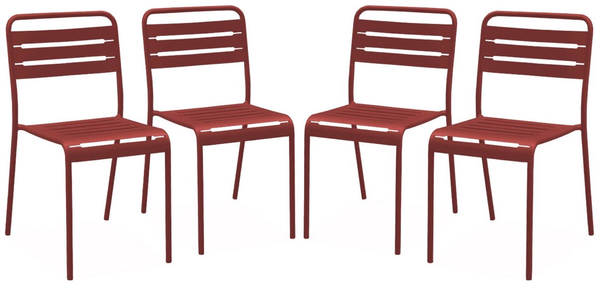 sweeek - Set van 4 tuinstoelen metaal - amélia