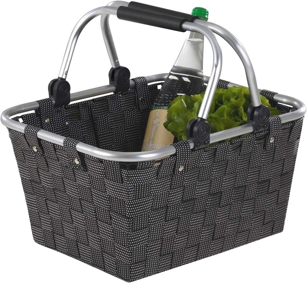Winkelmand met Handvatten - 40 x 19,5 x 30 cm - Zwart - Kunststof Boodschappentas