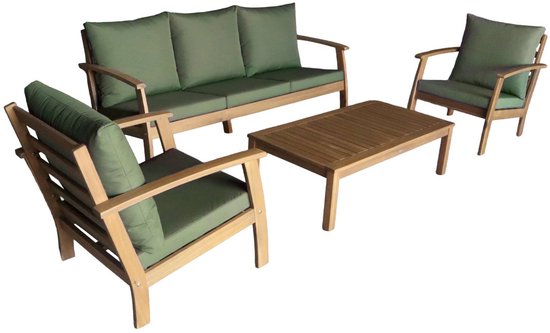 sweeek - Ensemble de jardin 5 personnes en bois d'acacia avec un canapé, une table, deux chaises - ushuaïa