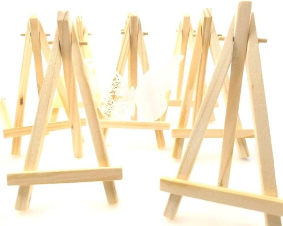 10 Stuks Houten Miniezels – 19 X 11 Cm, Opvouwbaar En Verstelbaar, Ideaal Voor Foto's, Schilderijtjes En Menukaarten