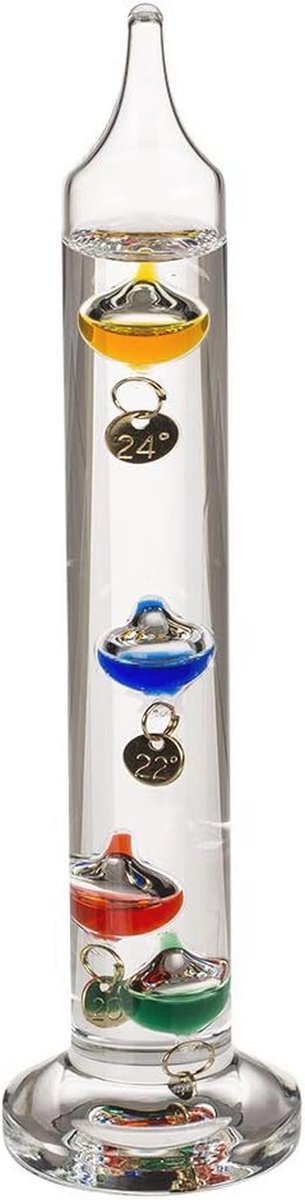 Glazen galileotthermometer 18 cm - Duurzaam en leuk