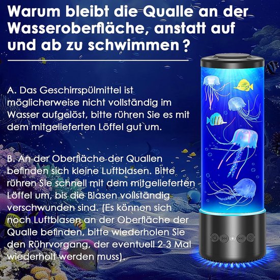Glow-in-the-Dark Kwallenlamp met Geluiden en Afstandsbediening voor Ontspanning en Decoratie — afbeelding 3
