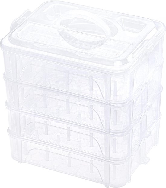 20 stuks stapelbare plastic containers, 19 x 3,5 cm (7,5 x 5 inch