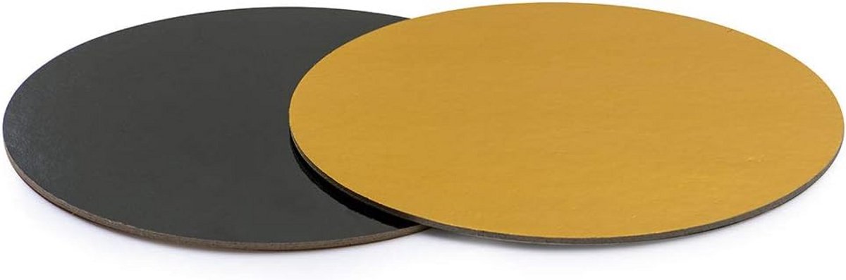 Luxe Taartschaal Rond Ø 40 CM Goud/Zwart Karton