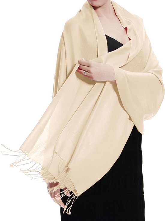 Generisch Sjaal Oma Pashmina-sjaal voor dames, zacht, effen, modieus, warme hals met franjes, damessjaal, zwart, winter, D, A