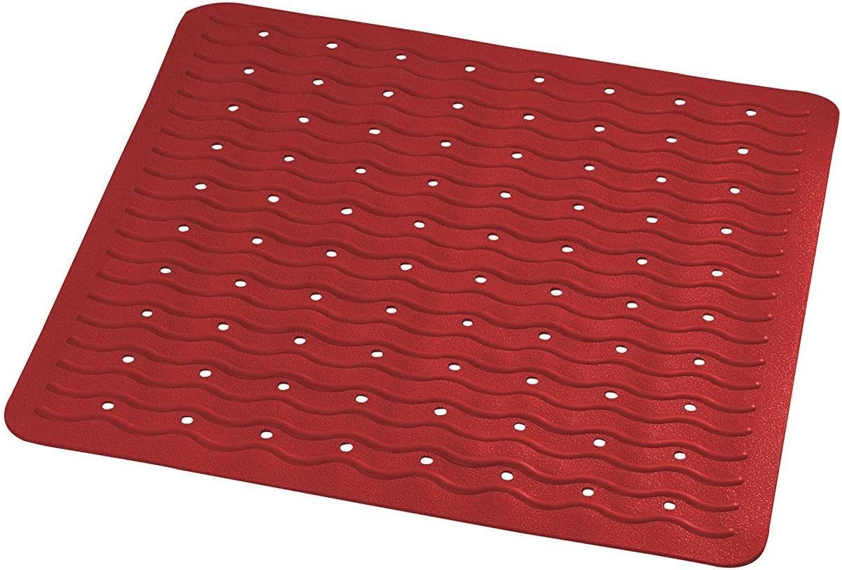 Antislip Douchemat 54x54 cm - Synthetisch Rubber in Rood voor Veiligheid en Comfort