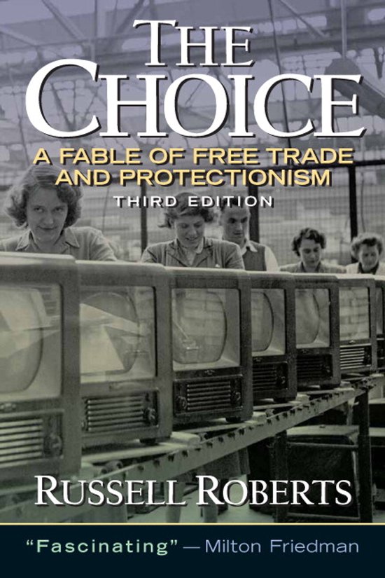 Livre "The Choice" par Russell Roberts, troisième édition. Avec des femmes derrière des téléviseurs.