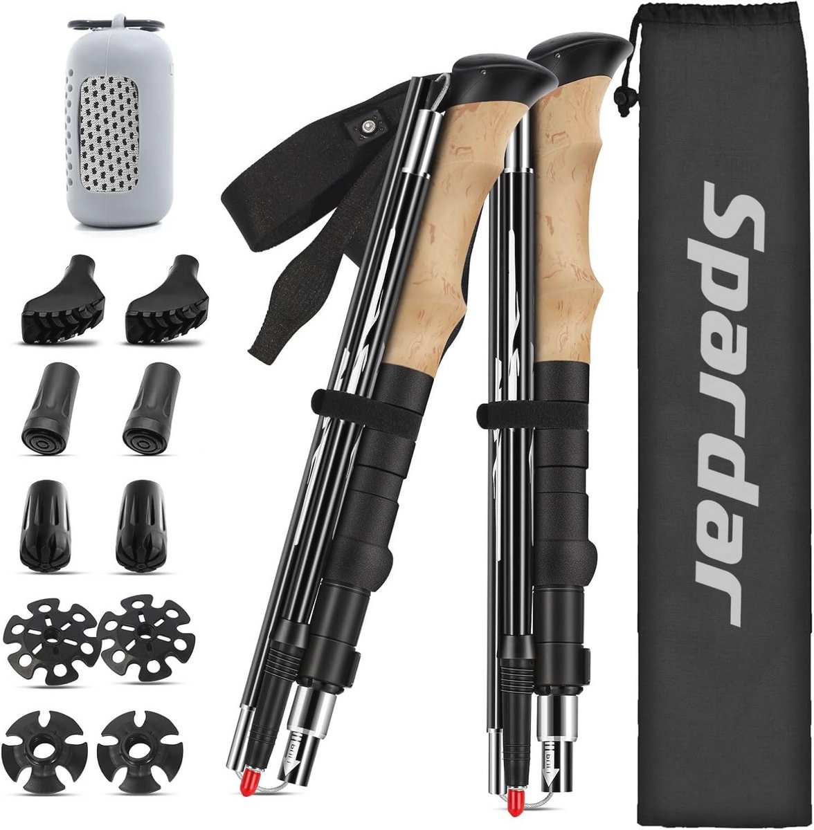 Vouwbare Wandelen Stokken - Hoogwaardige Kork Hiking Poles met Inklapbare Functie en Climbing Accessories