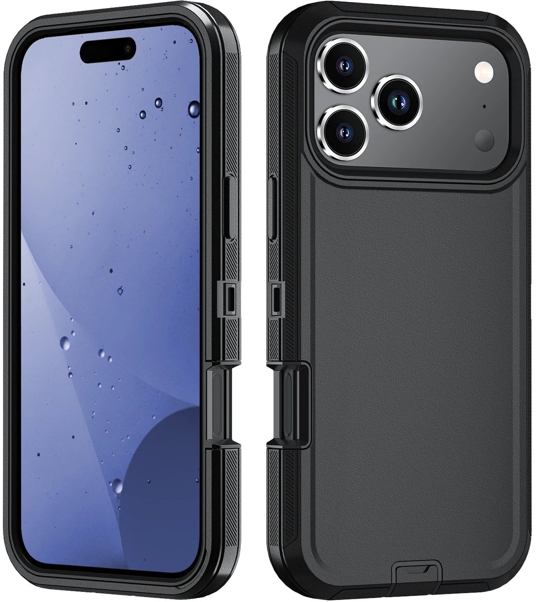 DrPhone NeoCase Robuuste Telefoonhoes – Schokbestendig & Draadloos Opladen – Compatibel Met iPhone Air - Zwart