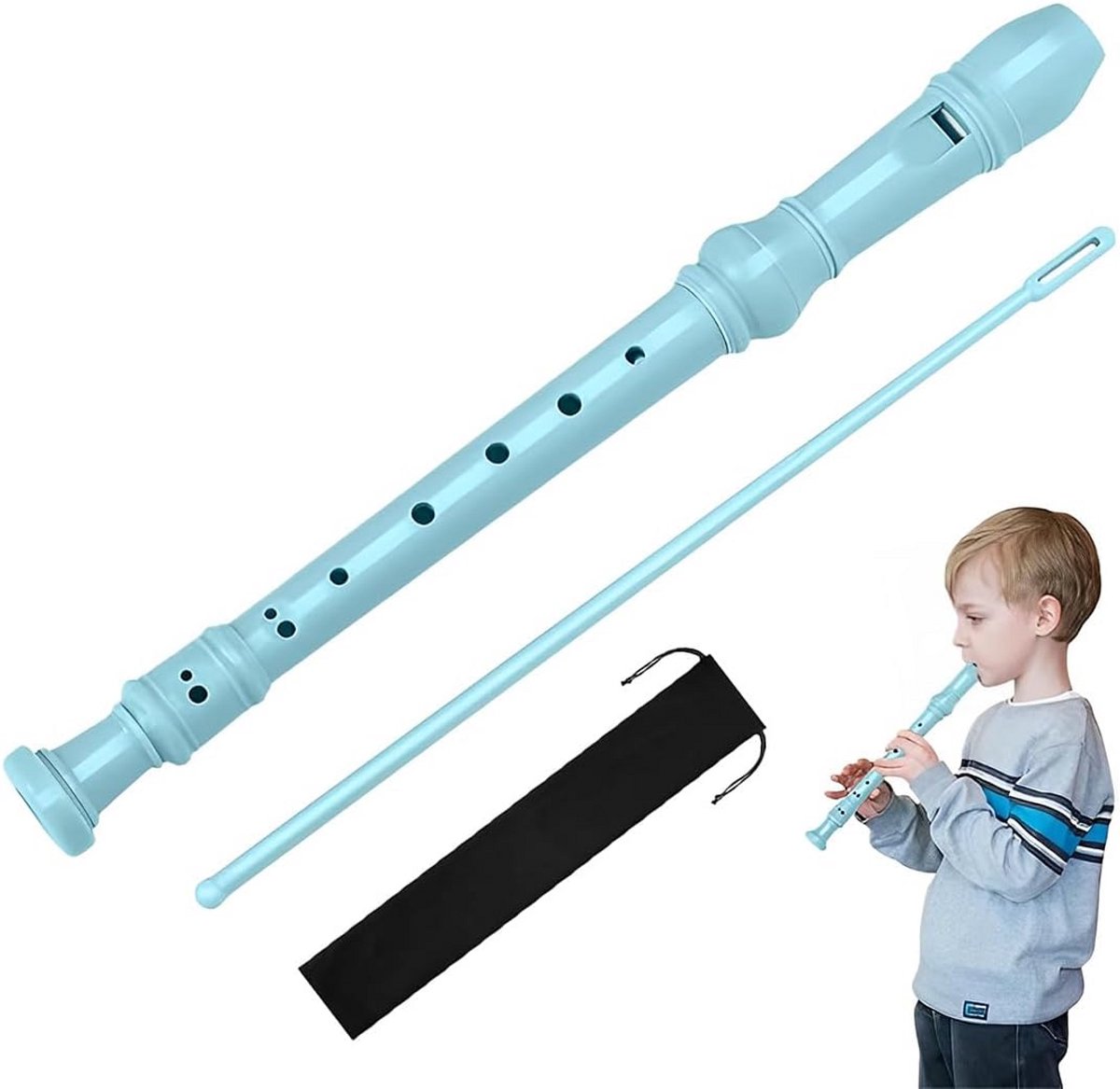 Kinder Sopraan Blokfluit 8 Gaten met Accessoires