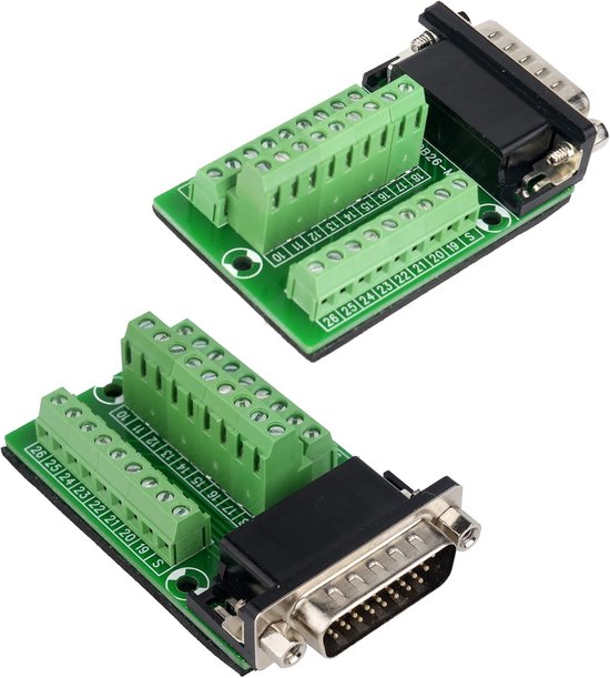 Laroal DB15 mannelijke naar vrouwelijke breakout board connector, RS232 D- SUB serieel naar 15 pins poort terminal adapter module
