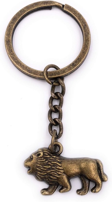 Lion King of Animals Sleutelhanger – Bronze Metaal