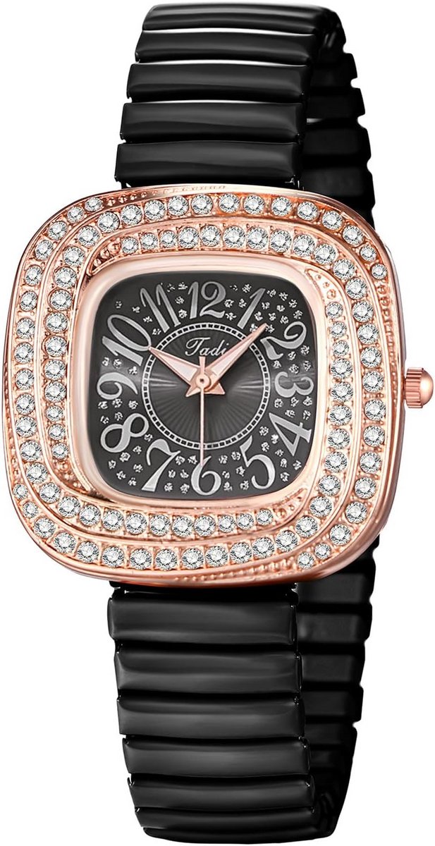 Dameshorloge met Stretch Armband en Lichtgevende Wijzers