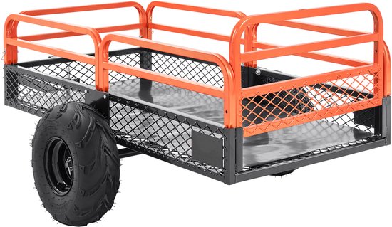 Robuuste Stalen ATV-Kipper, 680kg Laadvermogen, 425L, Te Trekken Tuinkar met Afneembare Zijwanden en Dubbele Banden, Geschikt voor Grasmaaiers, Tractoren, ATV's en UTV's van Tralert — afbeelding 2