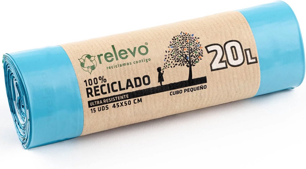Gerecyclede Vuilniszakken Extra Sterk 20L - 15 Stuks