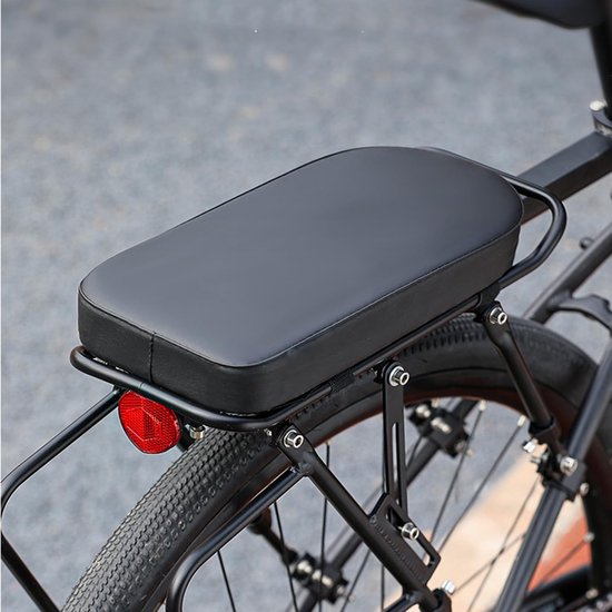 Fiets zitkussen - 30*15*3.5 cm - Incl. fietspedalen - Fietszadel - Reflecterend en Ventilerend - PU-achterzadel - Comfortabel fietskussen - Heren / Dames - Fietsaccessoire - Fietsachterzitkussen - Zadelvering - Waterdicht Fiets Zadel - Zwart van Merkloos — afbeelding 3