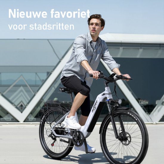 Elektrische Fiets ONESPORT OT05 - 120 km Actieradius - 36V 18.2Ah/655Wh Accu - 27.5 Inch Wielen - Shimano 7 Versnellingen - Hydraulische Schijfremmen - Aluminium Frame - LED Display & APP - Elektrische Stadsfiets -Wit — afbeelding 5