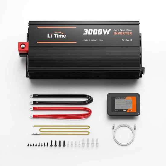 3000W Zuivere Sinus Omvormer 12V DC naar 230V AC Spanningsomvormer voor Zonne-energie en Camper