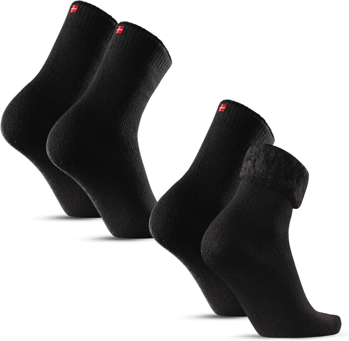 Thermosokken voor Heren en Dames, 2-Pack, Koude Winters, Warmte-isolerend, Comfortabel en Zacht, Zwart
