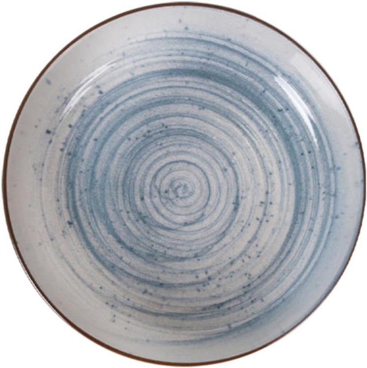 Set van 6 Keramische Soepborden 18 cm met Uniek Blauw-Wit Swirl Dessin