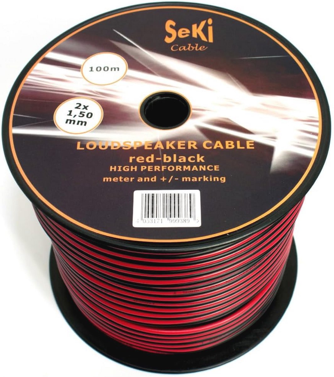Luidsprekerkabel 2 x 1,50 mm² 100m