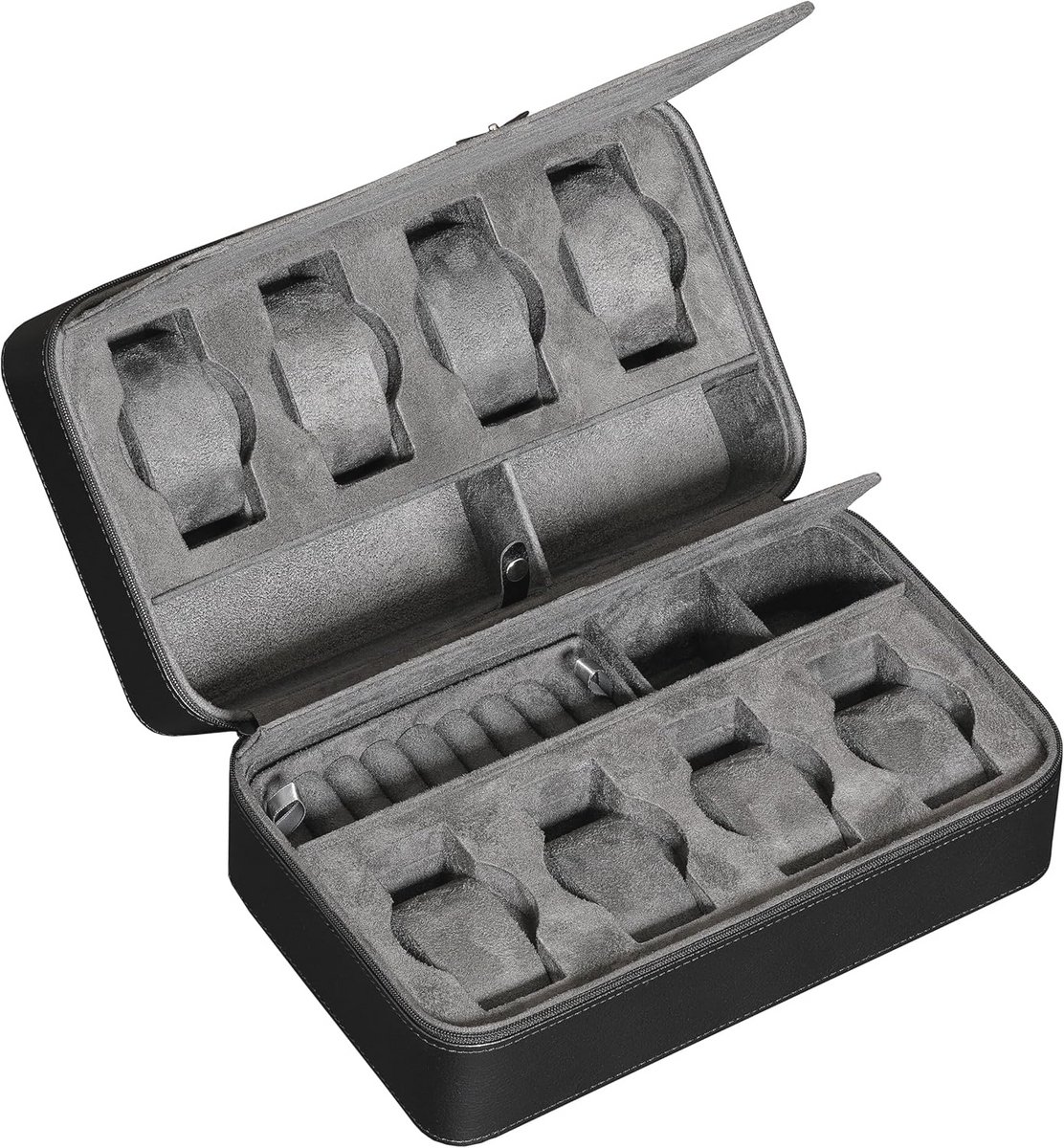 8-Horloge Travel Case met Zonnebril- en Accessoire Opslag