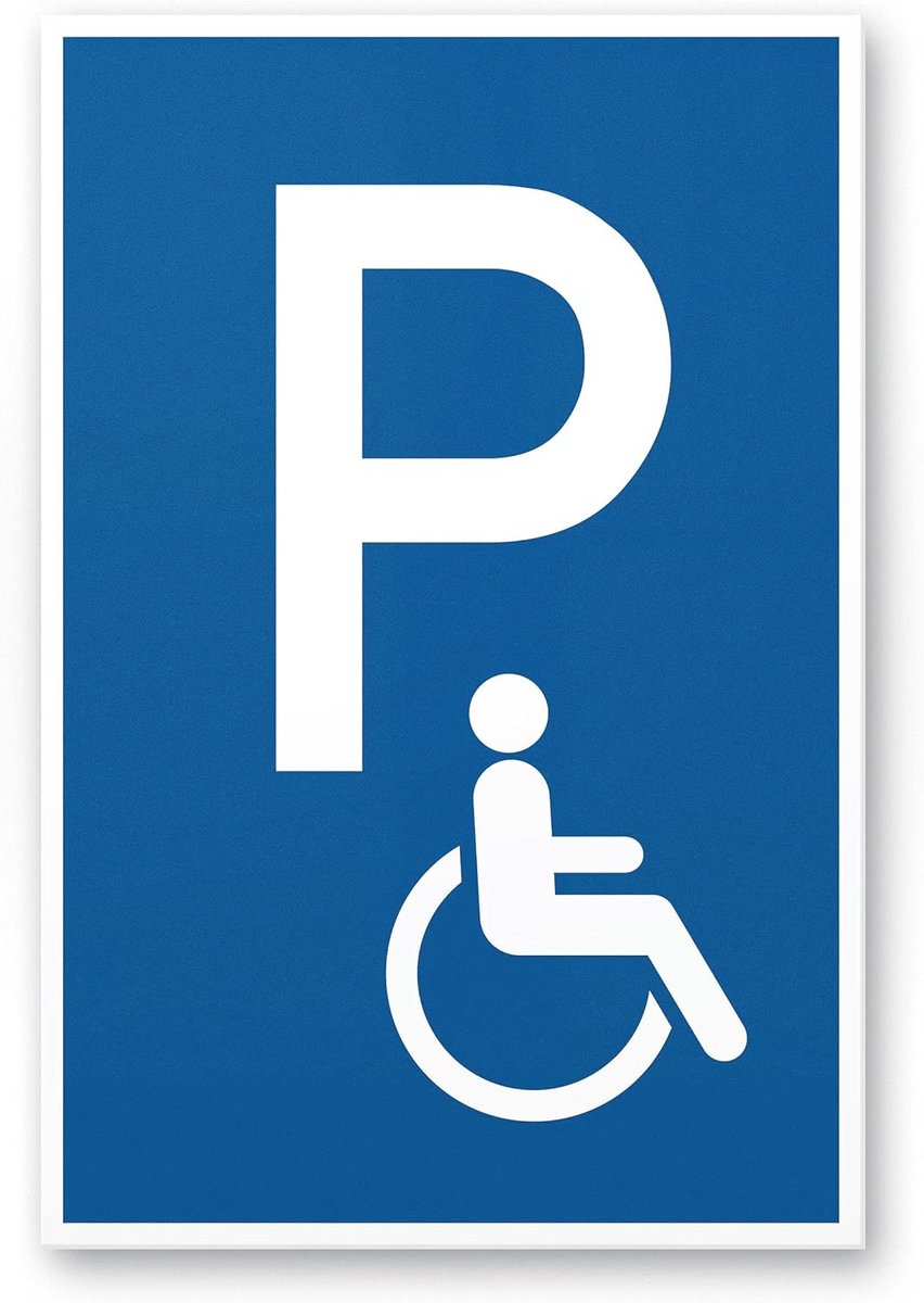 Parkeerplaats Gehandicapten Bord - 20x30 cm Instructiebord voor Rolstoelgebruikers