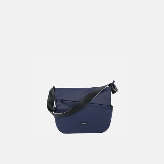 Hedgren Gravity – Sac bandoulière M – Déperlant et anti-poussière – Bandoulière réglable – Avec porte-clés – Polyester - Navy Cosmos